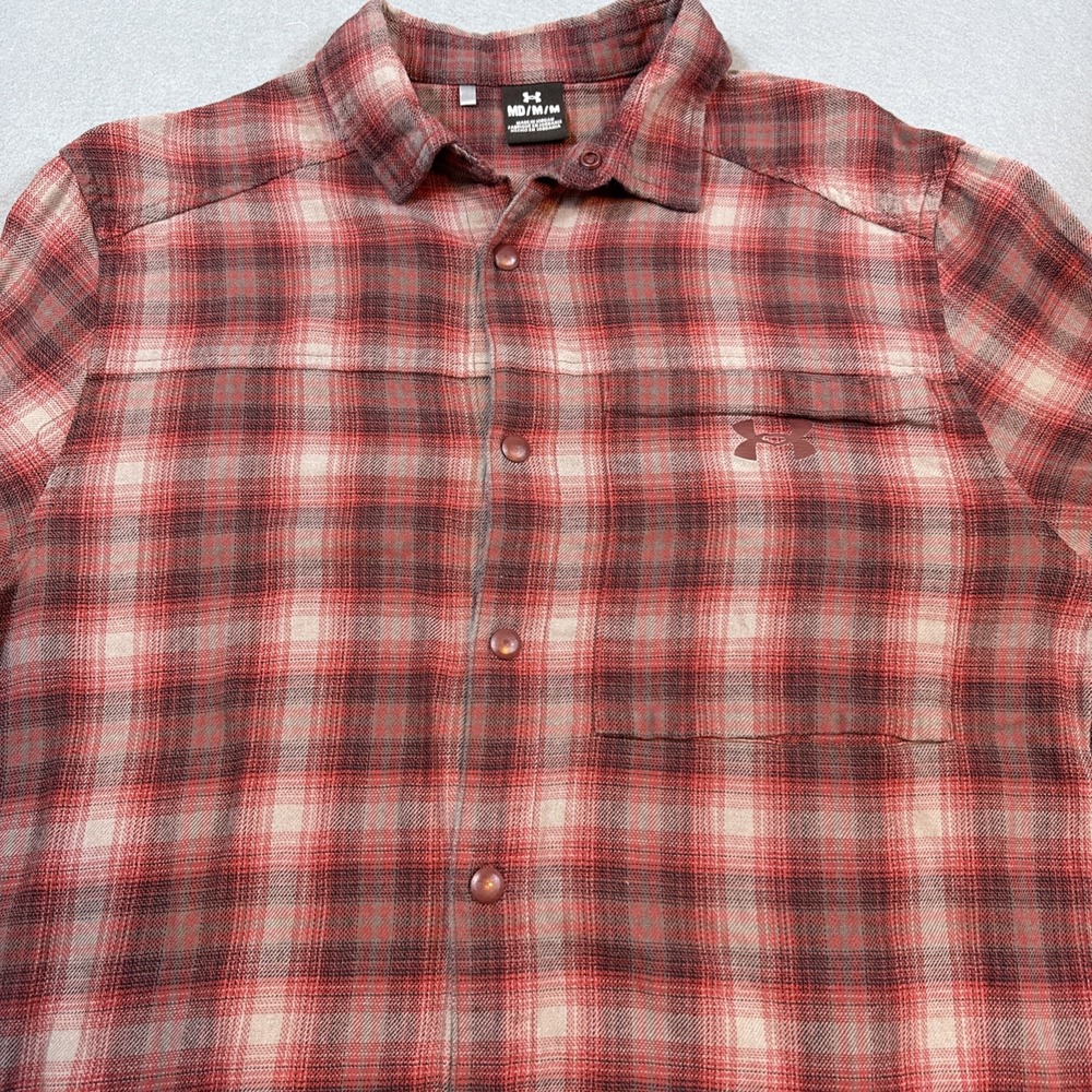 FLANNEL SHIRT Under Armour Mens Medium All Season Gear L/ S SNAP UP